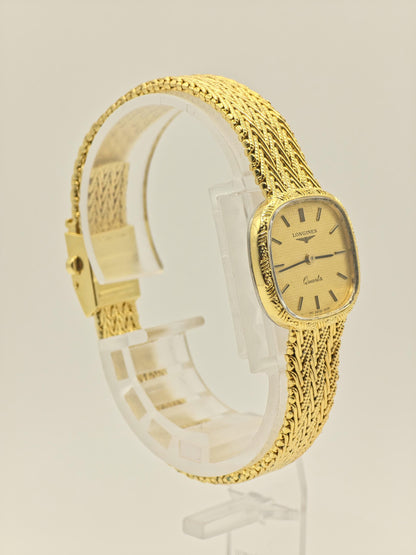 Vintage Longines Quartz Ladies Watch Gold Tone Swiss Made Elegant Bracelet Style - 15