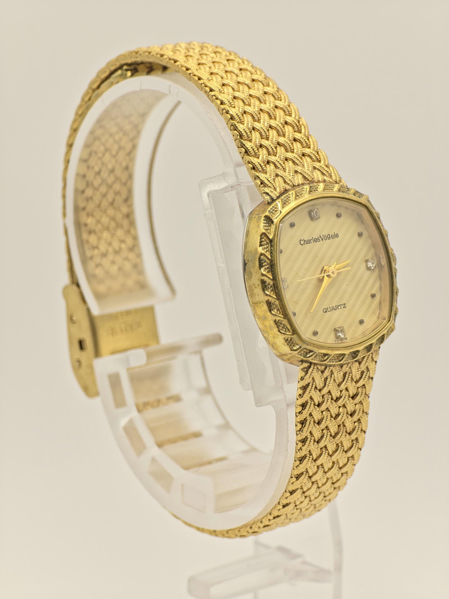 Vintage Charles Vögele Quartz Ladies Watch Gold Tone Swiss Style Elegant Bracelet - 17