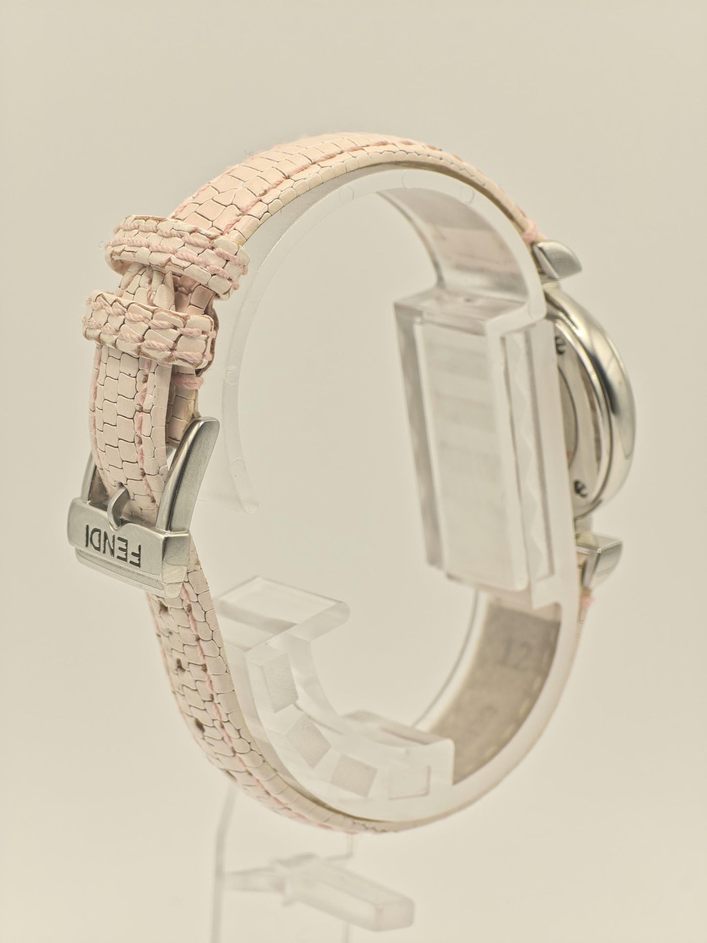 Fendi 003-2700L-763 Women Swiss Quartz Watch Pink Leather Strap Silver Dial Vintage Authentic | - 24