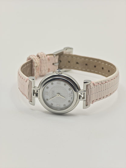 Fendi 003-2700L-763 Women Swiss Quartz Watch Pink Leather Strap Silver Dial Vintage Authentic | - 24
