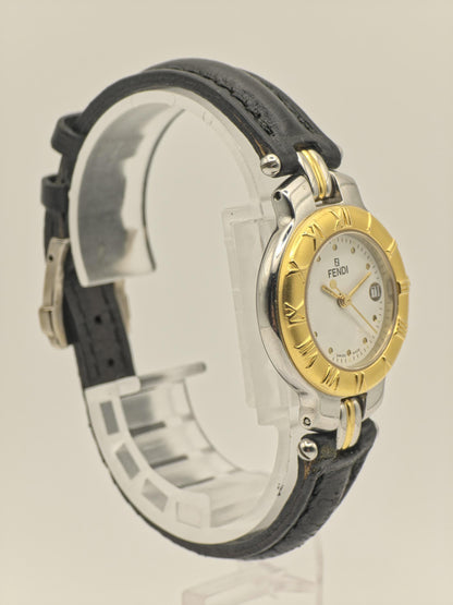 Fendi 900L Swiss Made Women’s Quartz Watch Gold Bezel White Dial Leather Strap | - 30