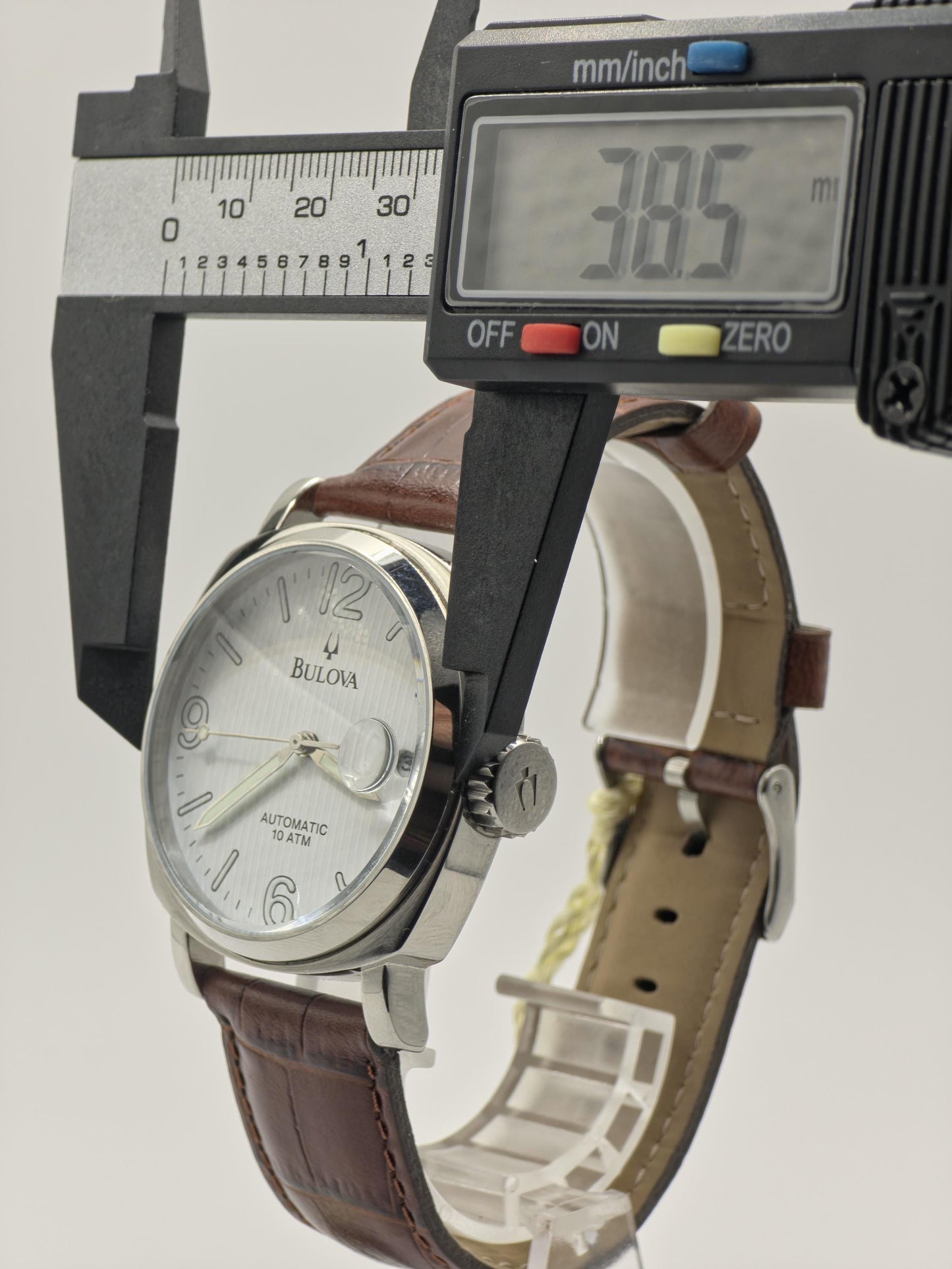 Bulova BVV401 Automatic Men’s Watch 21 Jewels 10 ATM White Dial Brown Leather Strap 49461 | - 31