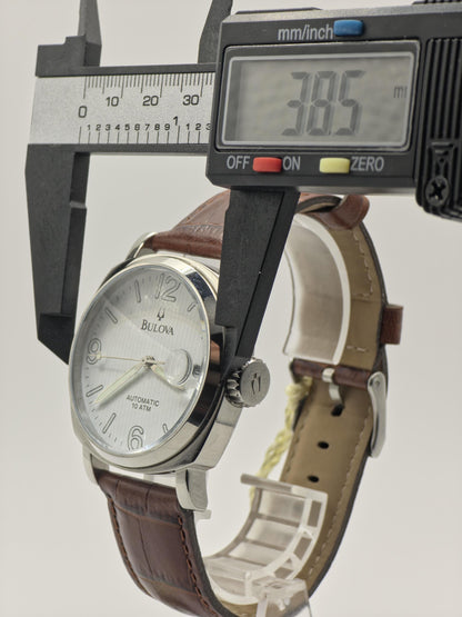 Bulova BVV401 Automatic Men’s Watch 21 Jewels 10 ATM White Dial Brown Leather Strap 49461 | - 31