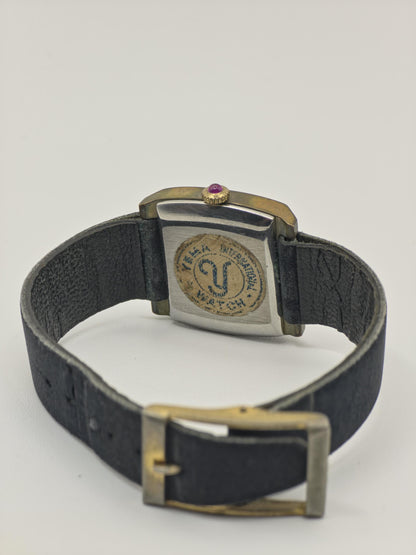 Vintage Yema Antichoc Women’s Watch Gold Tone Case Manual Wind Leather Strap | - 37