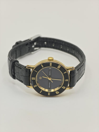 Junghans Women’s Quartz Watch JY401L Ref. 410930 Gold Tone Case Black Dial | - 38