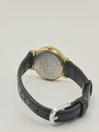 Junghans Women’s Quartz Watch JY401L Ref. 410930 Gold Tone Case Black Dial | - 38