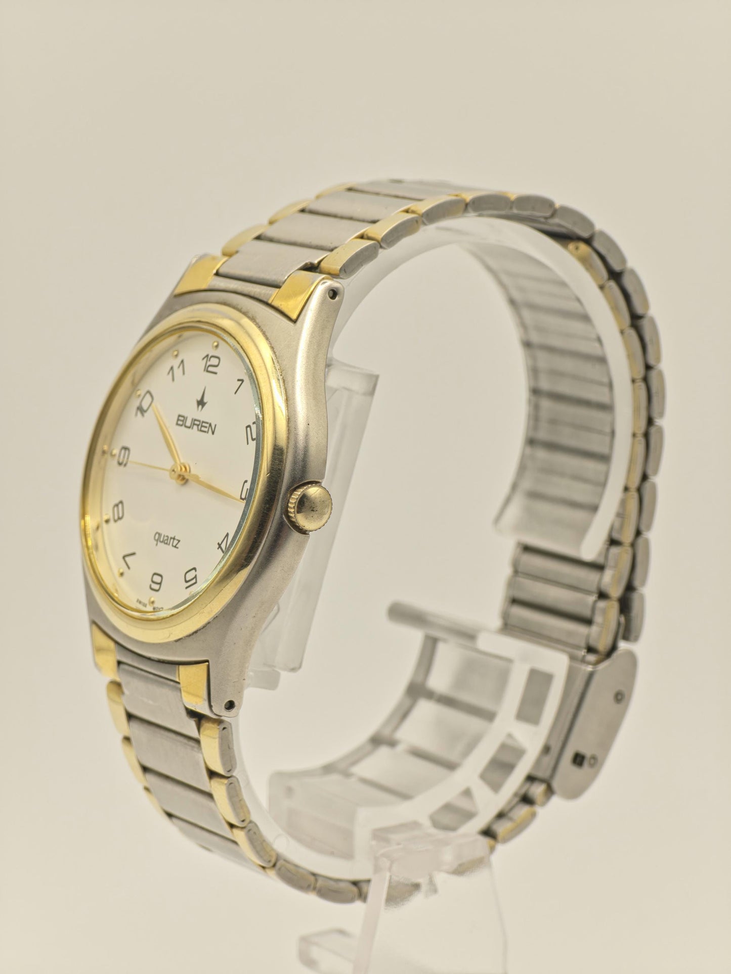 Buren Quartz Watch Ref. 0W-BU-217337 Two Tone Bracelet Swiss Unisex Vintage | - 40