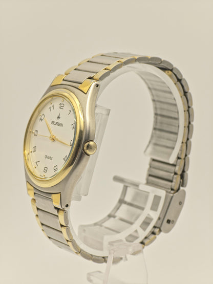 Buren Quartz Watch Ref. 0W-BU-217337 Two Tone Bracelet Swiss Unisex Vintage | - 40