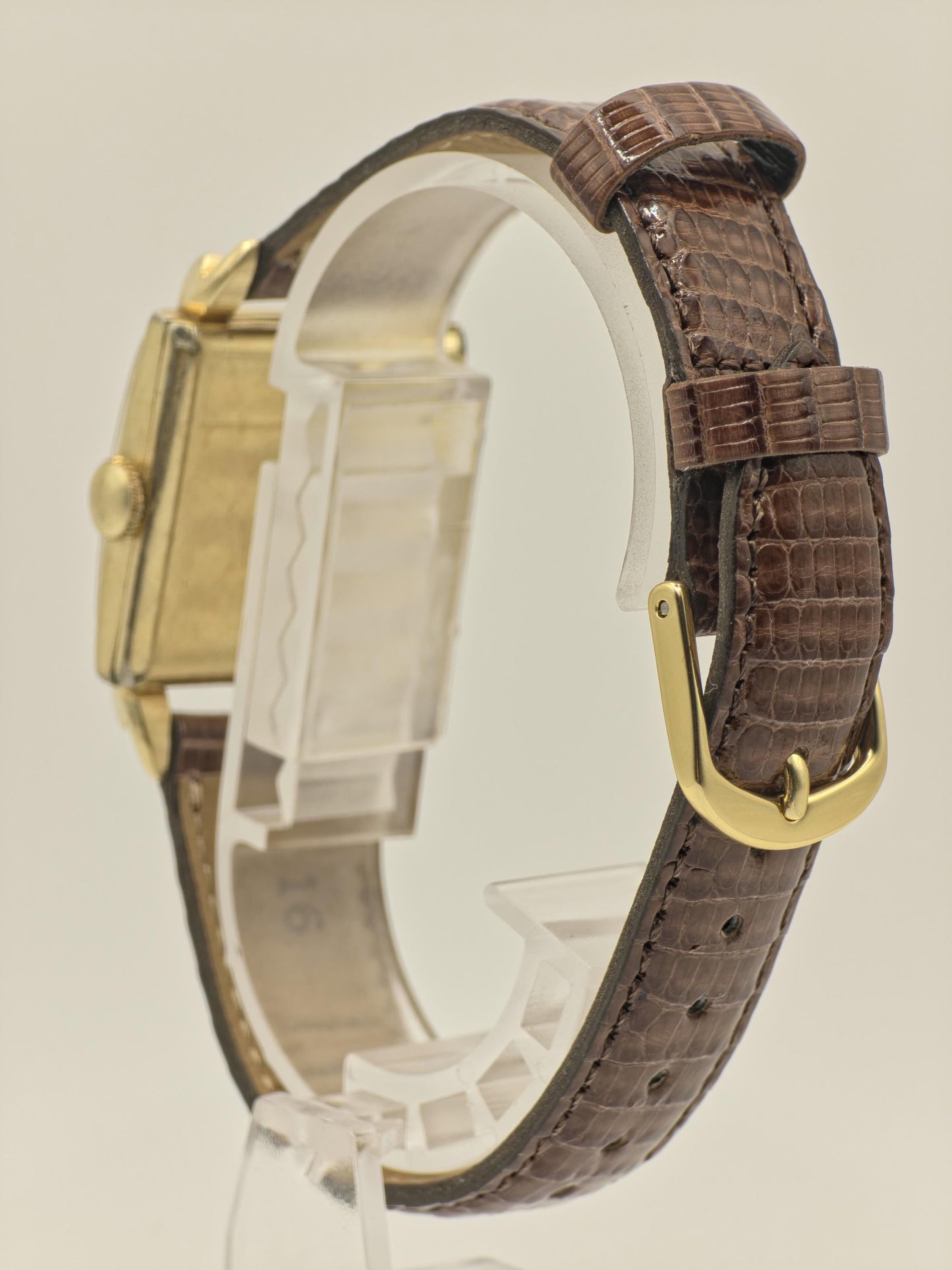 Longines Vintage Mechanical Watch Small Seconds Gold Tone Case Brown Leather Strap Men | - 45