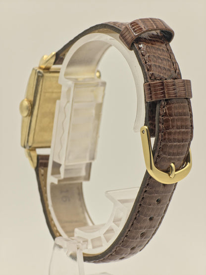 Longines Vintage Mechanical Watch Small Seconds Gold Tone Case Brown Leather Strap Men | - 45