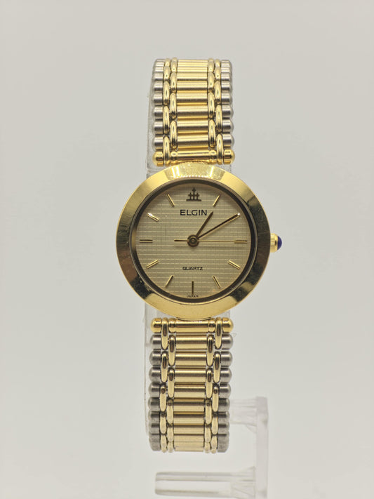 Elgin Quartz Watch Ref. FK238 Two Tone Stainless Steel Bracelet Women Vintage | - 47