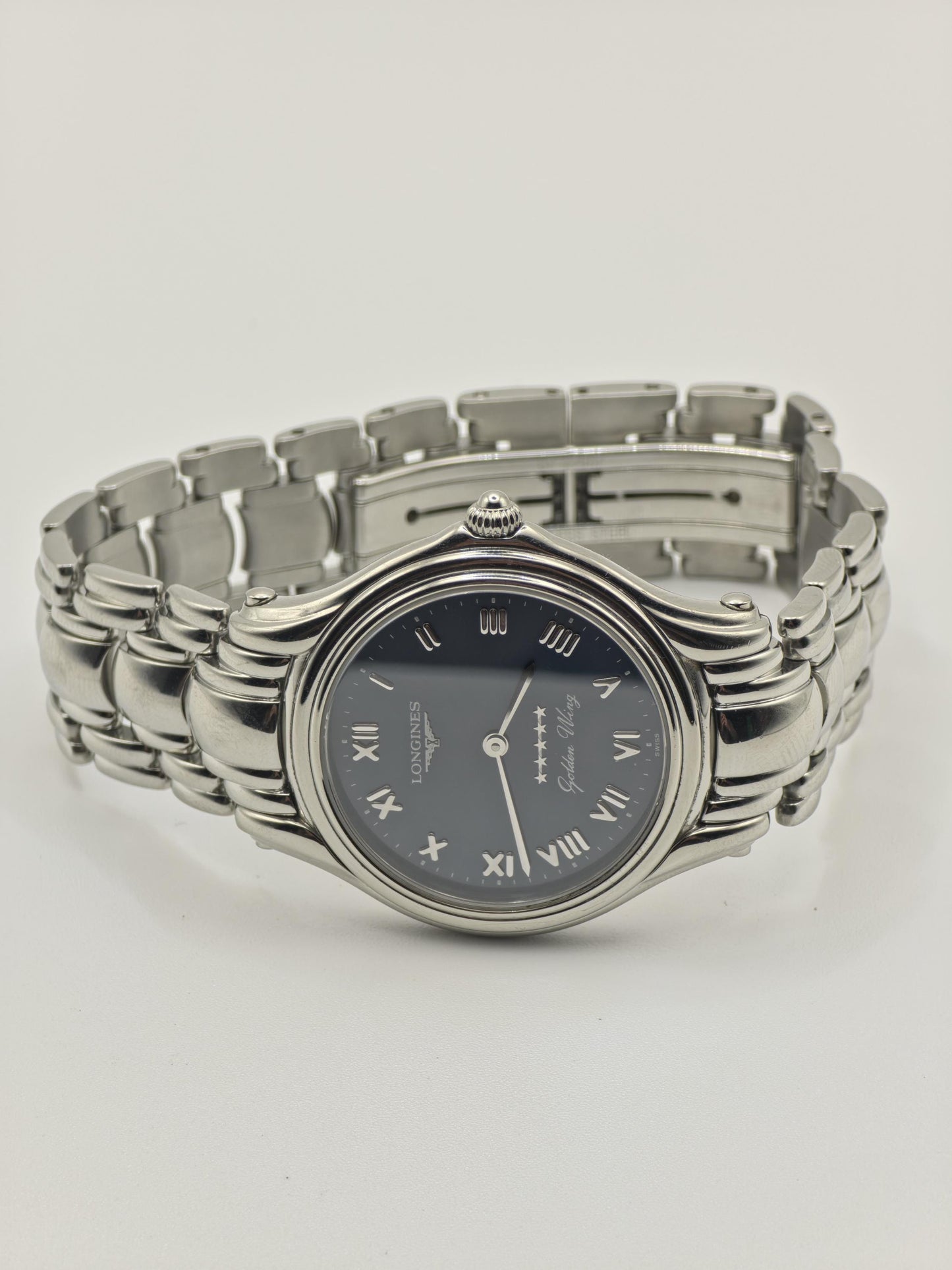 Longines Golden Wing Quartz Watch Ref. L3 605 4 Stainless Steel Bracelet Unisex Vintage | - 49