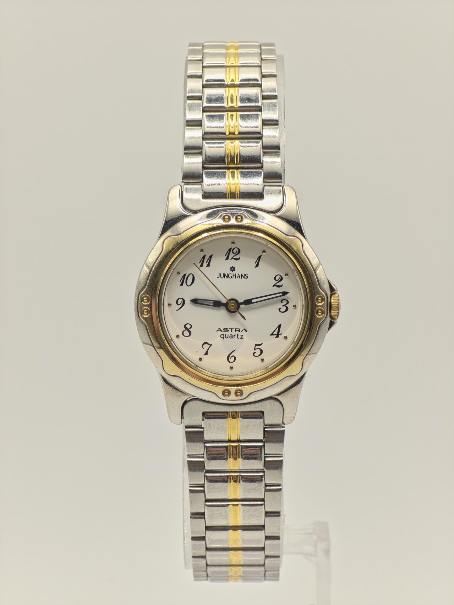 Junghans Astra Quartz Watch Ref. 218205 Two-Tone Stainless Steel Bracelet Women Vintage | - 53