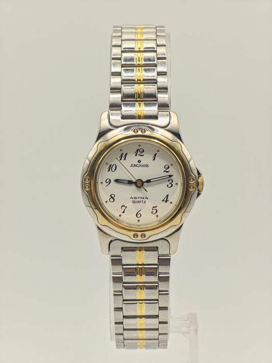 Junghans Astra Quartz Watch Ref. 218205 Two-Tone Stainless Steel Bracelet Women Vintage | - 53