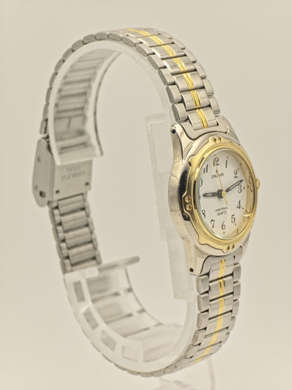 Junghans Astra Quartz Watch Ref. 218205 Two-Tone Stainless Steel Bracelet Women Vintage | - 53