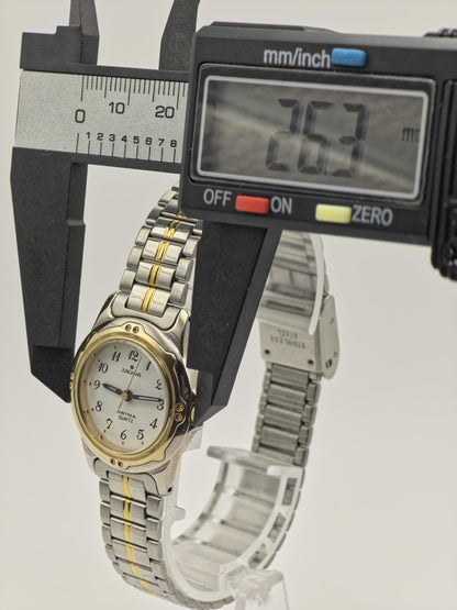 Junghans Astra Quartz Watch Ref. 218205 Two-Tone Stainless Steel Bracelet Women Vintage | - 53