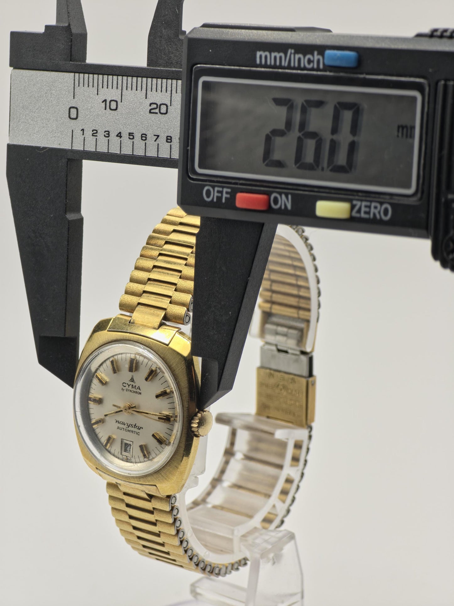 Cyma Navystar Automatic Watch by Synchron Gold Tone Expansion Bracelet Women Vintage | - 54
