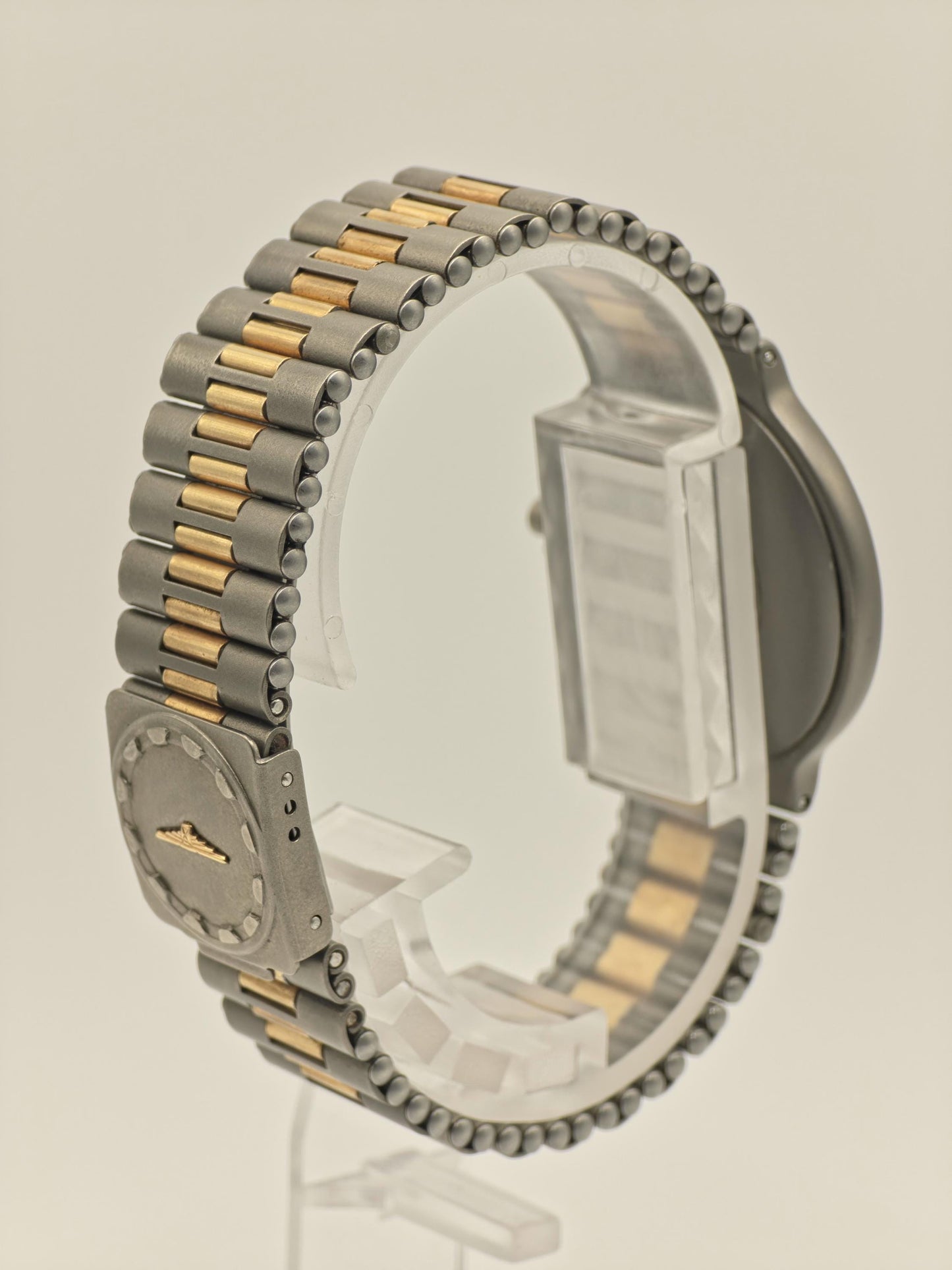 Longines Conquest Titanium Quartz Watch 10ATM Date Two Tone Bracelet Unisex Vintage | - 55