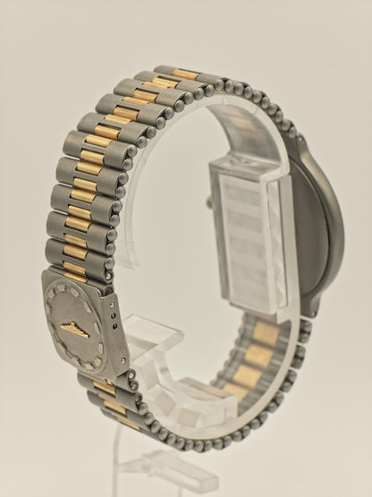 Longines Conquest Titanium Quartz Watch 10ATM Date Two Tone Bracelet Unisex Vintage | - 55