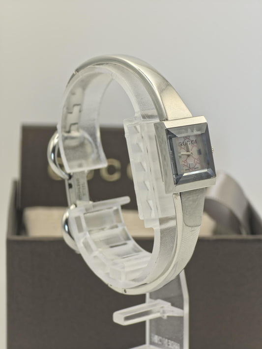 Gucci 128.5 Stainless Steel Quartz Watch Silver Bangle Women Vintage Boxed | - 56