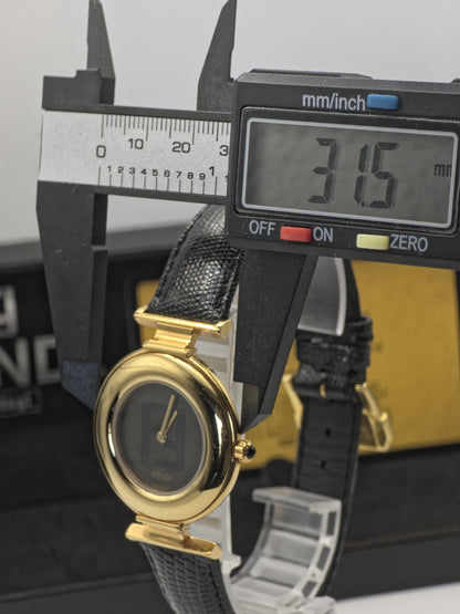 Fendi 320G Quartz Wristwatch Black Dial Gold Tone Case Leather Strap Box Guarantee | - 64