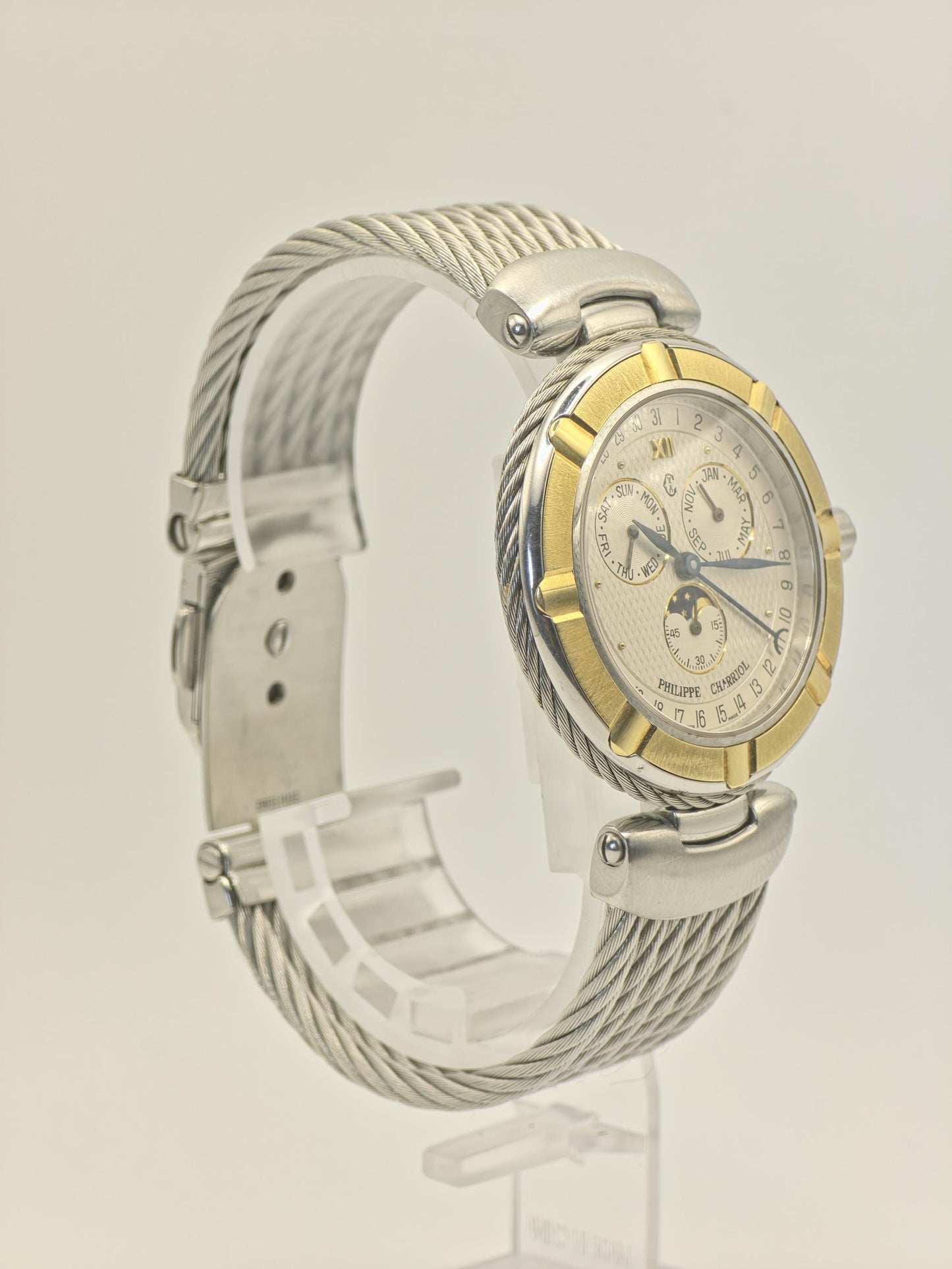 Philippe Charriol Multifunction Quartz Men’s Watch Two Tone Cable Bracelet Box | - 65
