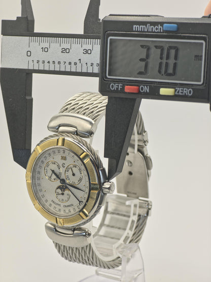 Philippe Charriol Multifunction Quartz Men’s Watch Two Tone Cable Bracelet Box | - 65