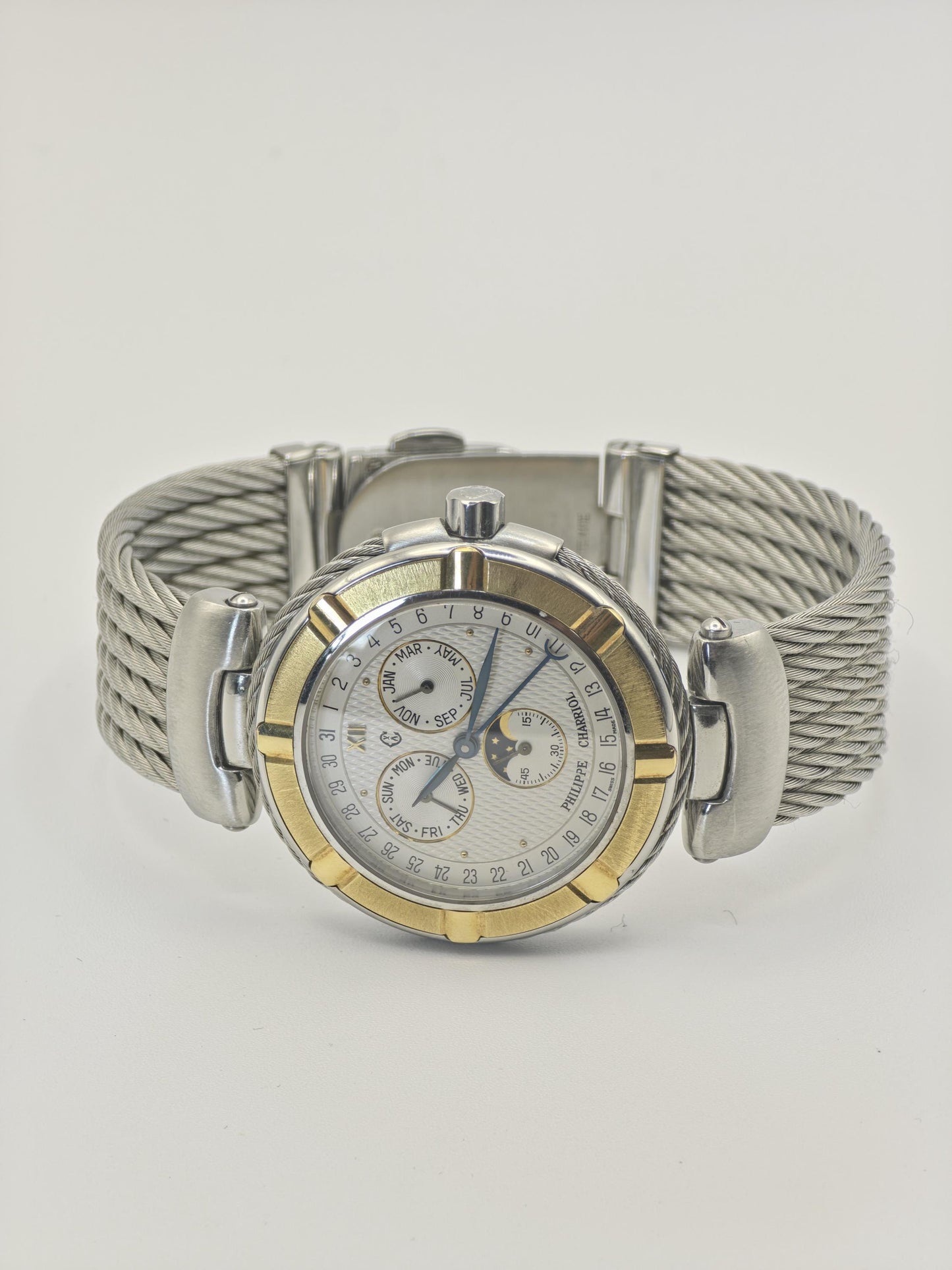 Philippe Charriol Multifunction Quartz Men’s Watch Two Tone Cable Bracelet Box | - 65