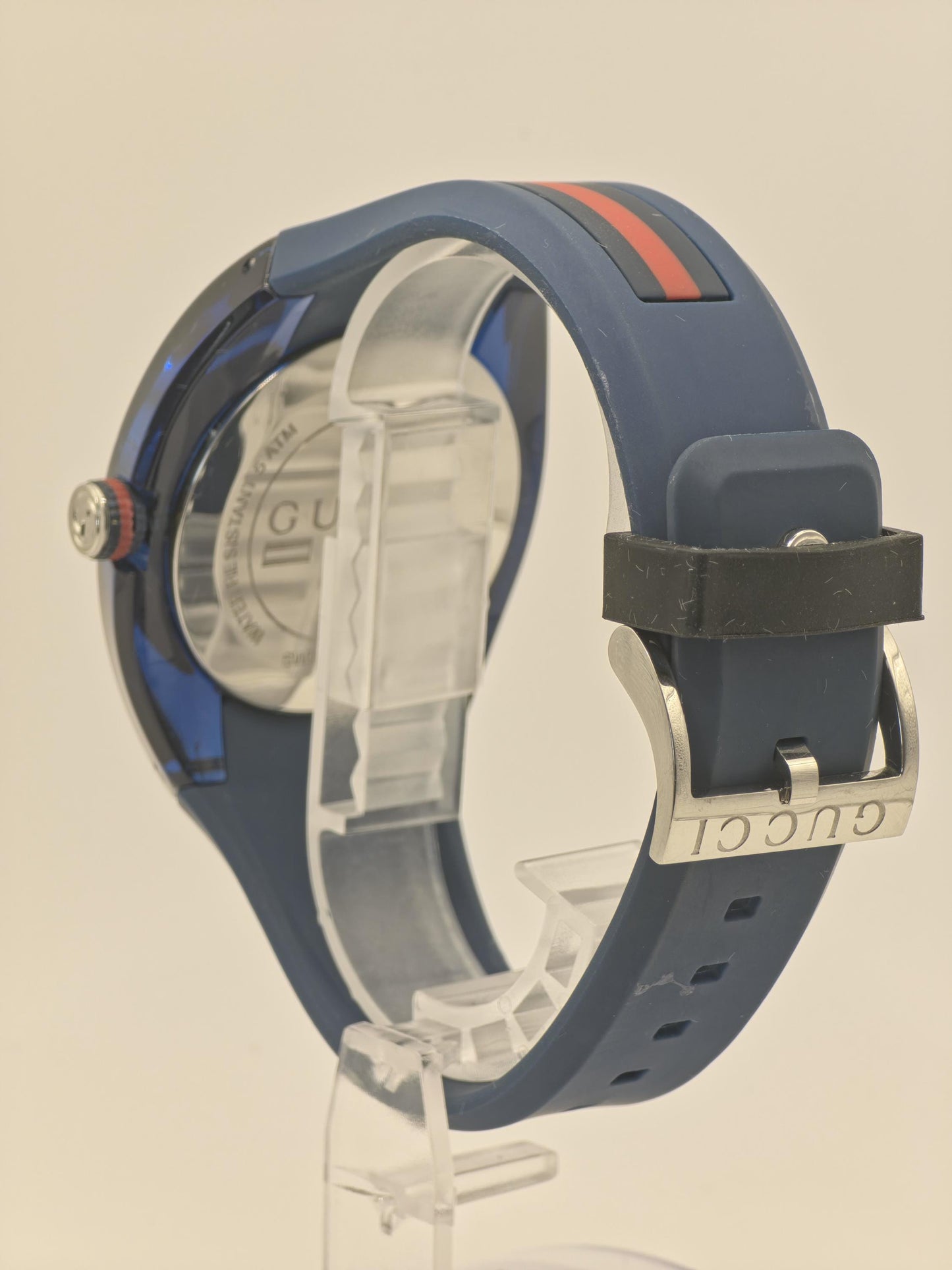Gucci Sync 137.1 Mens Quartz Wristwatch Blue Dial Rubber Strap 5ATM Swiss Made | - 69
