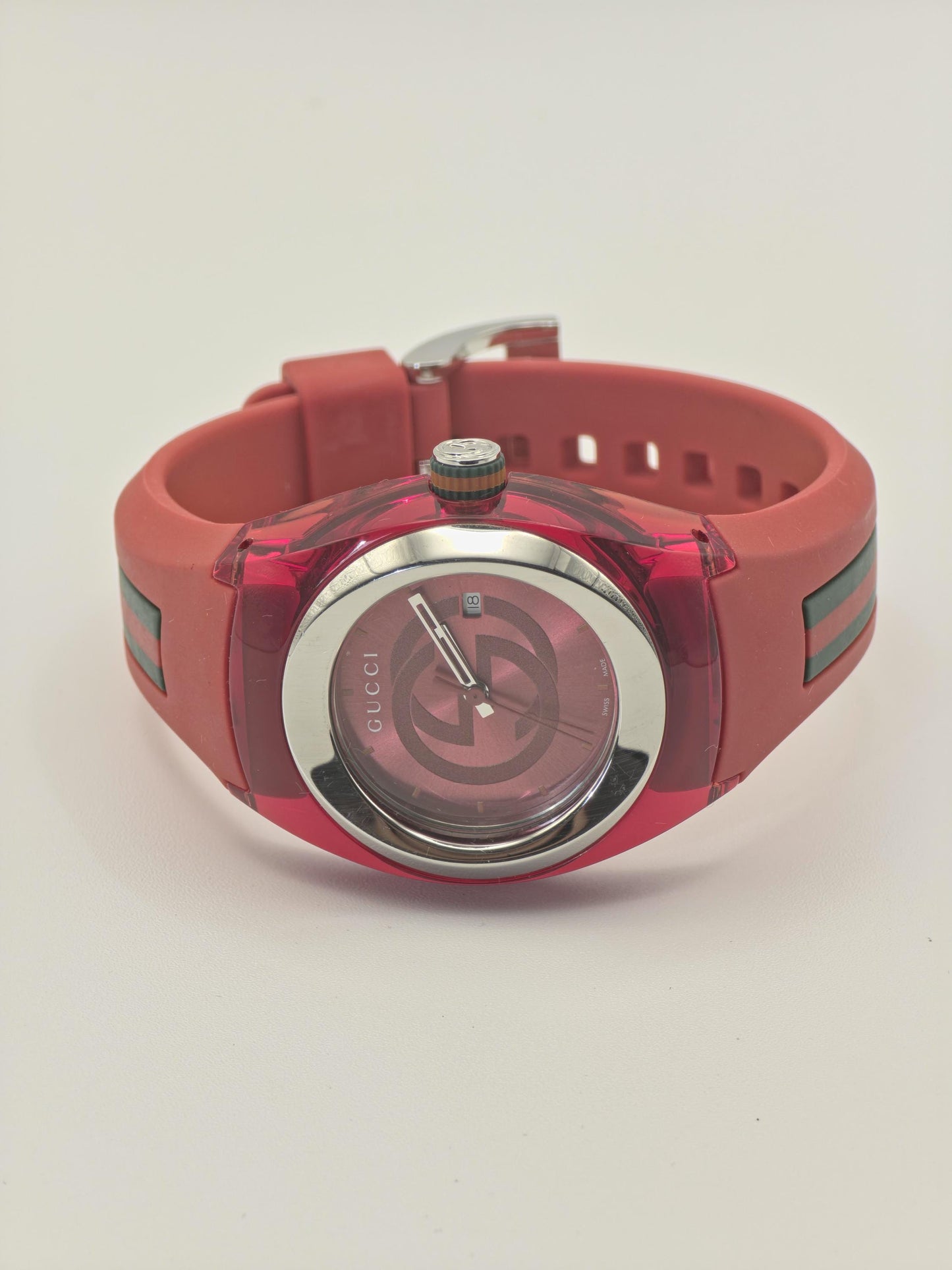 Gucci Sync 137.3 Women's Red Silicone Strap Swiss Quartz Watch 5ATM | - 72