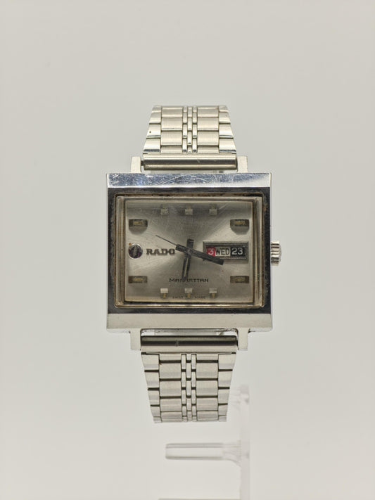Rado Manhattan Automatic Day Date Stainless Steel Vintage Men’s Watch | - 80