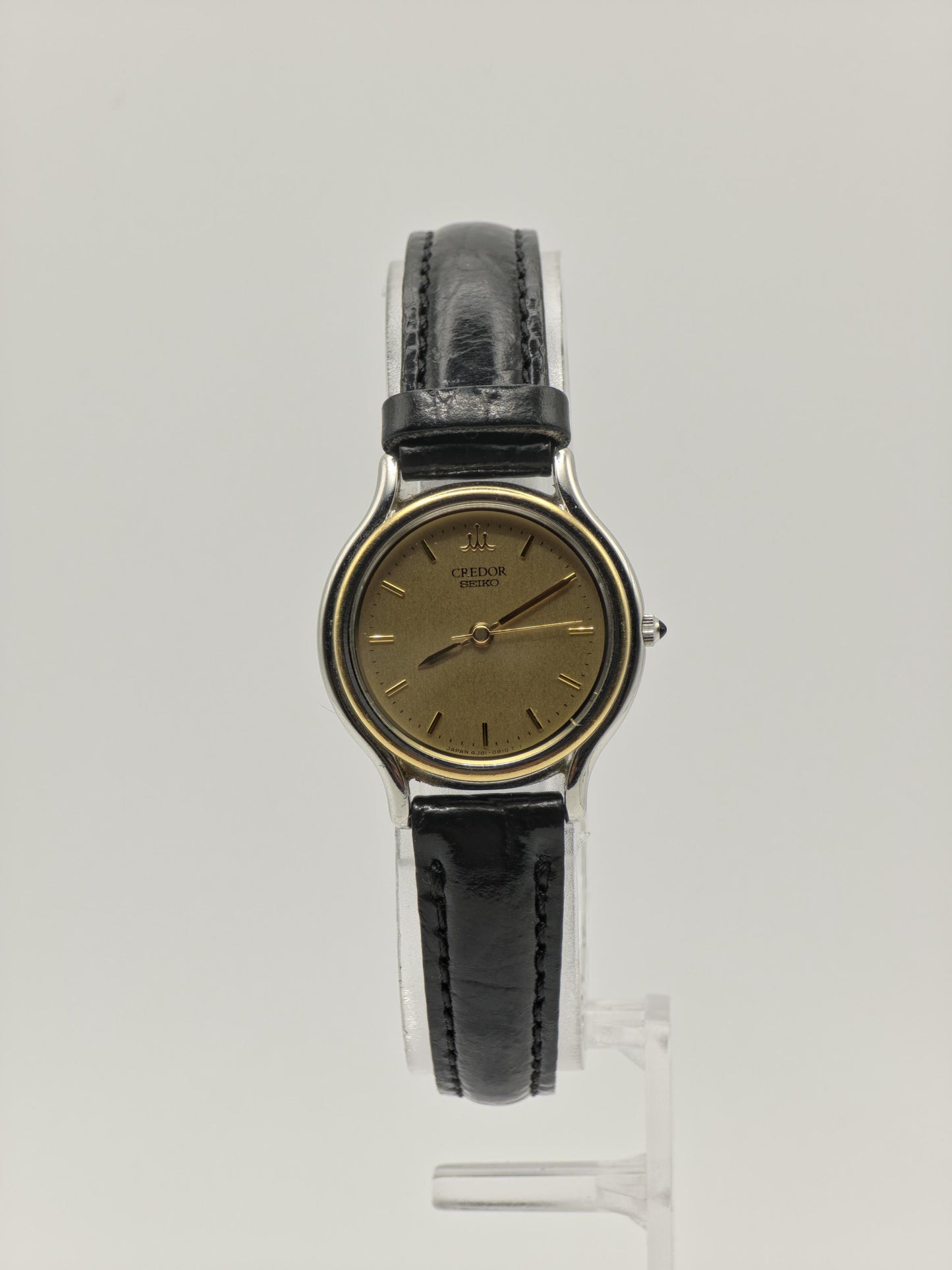 Credor Seiko Quartz Gold Dial Leather Strap Women’s Watch Vintage | - 82