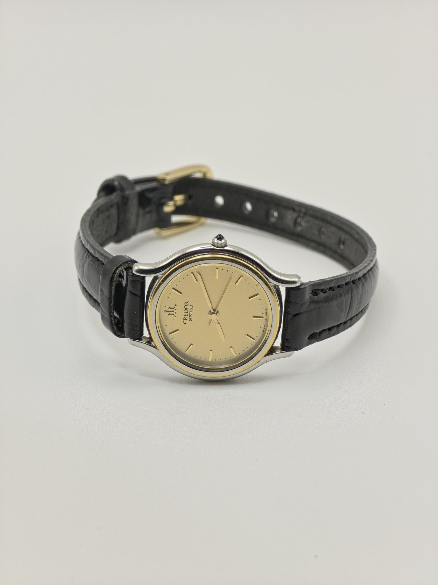 Credor Seiko Quartz Gold Dial Leather Strap Women’s Watch Vintage | - 82