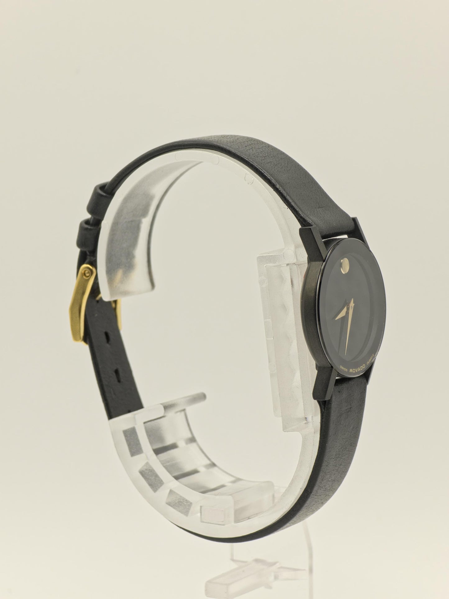 Movado Museum Quartz Black Dial Leather Strap Swiss Made Women Vintage | - 86