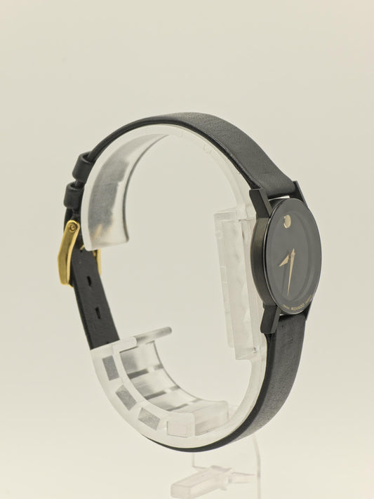 Movado Museum Quartz Black Dial Leather Strap Swiss Made Women Vintage | - 86