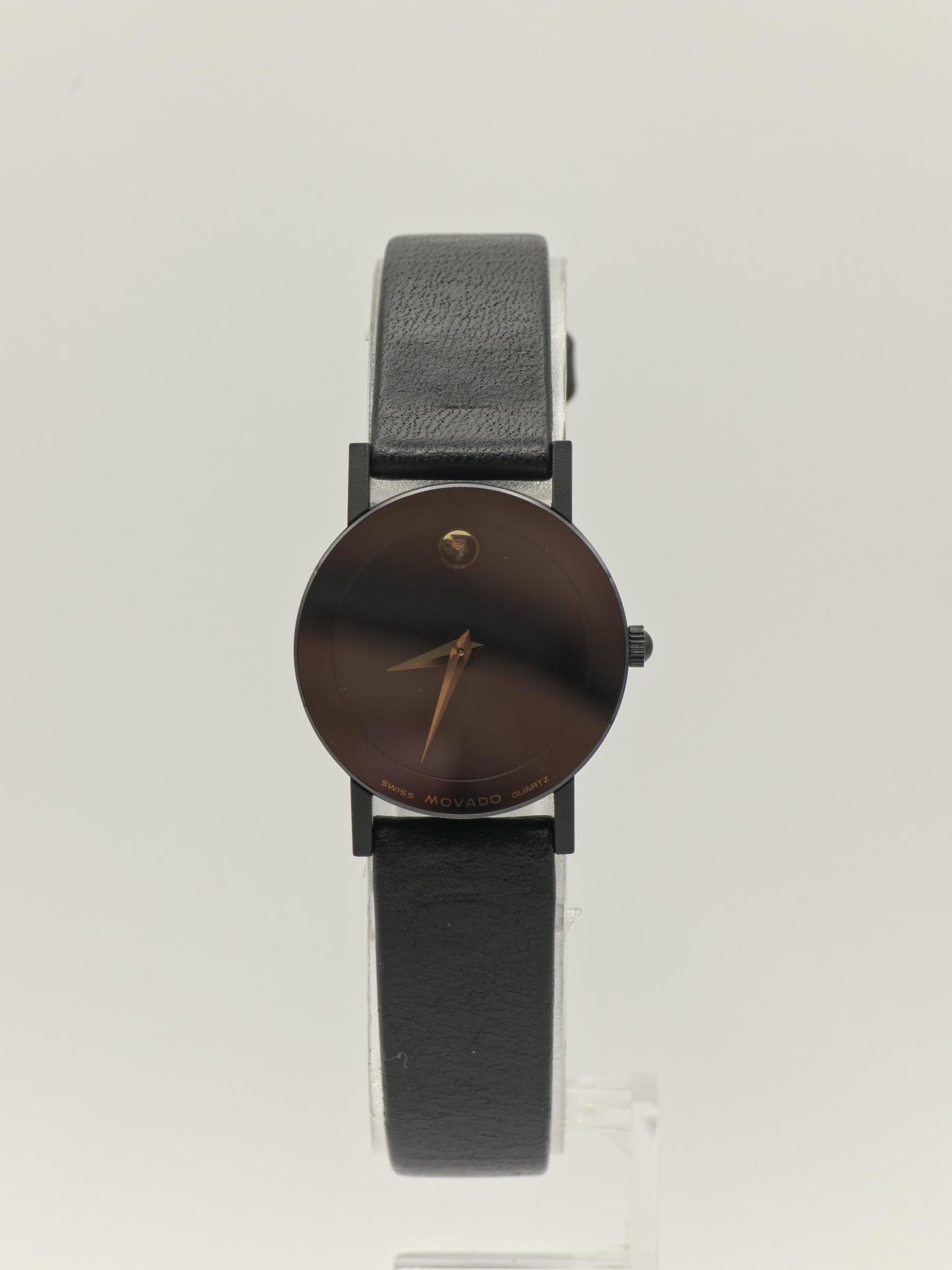 Movado Museum Quartz Black Dial Leather Strap Swiss Made Women Vintage | - 86