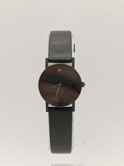 Movado Museum Quartz Black Dial Leather Strap Swiss Made Women Vintage | - 86