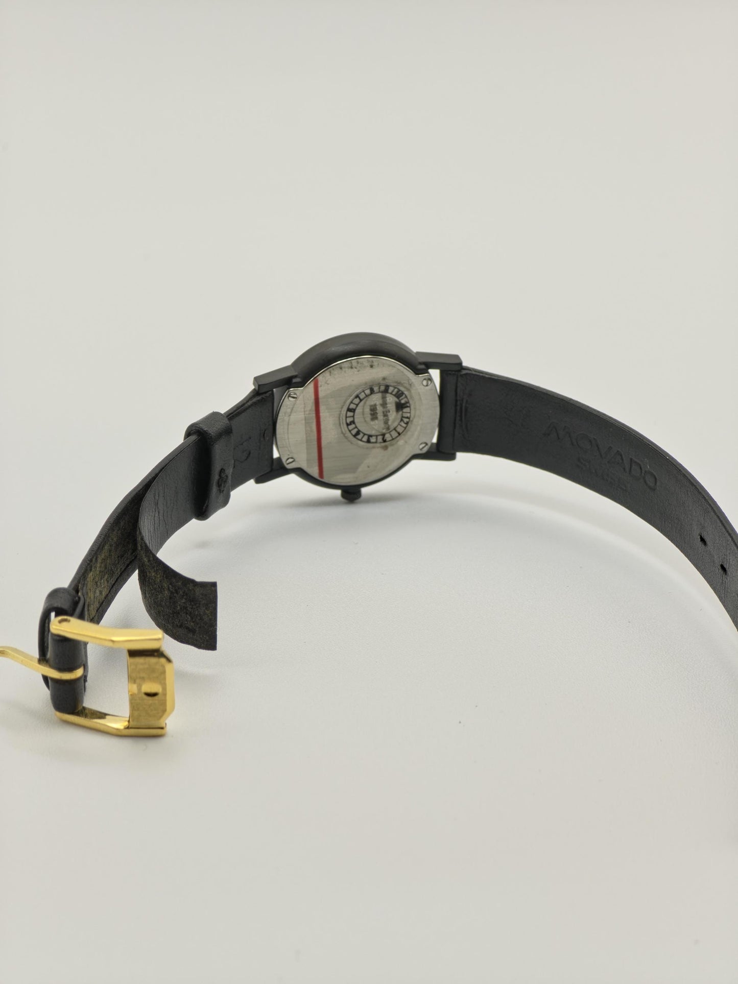 Movado Museum Quartz Black Dial Leather Strap Swiss Made Women Vintage | - 86