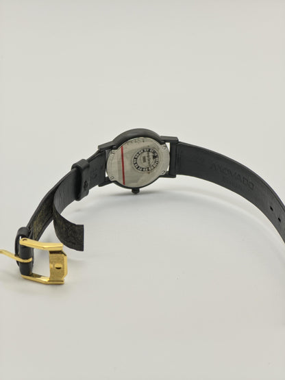 Movado Museum Quartz Black Dial Leather Strap Swiss Made Women Vintage | - 86
