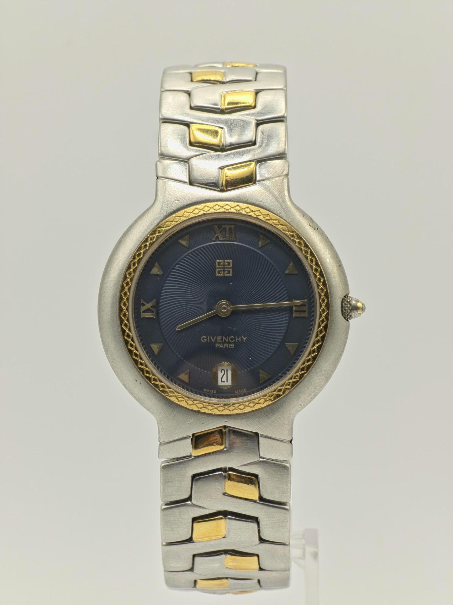 Givenchy Paris Verrazano Swiss Quartz Date Two Tone Stainless Steel Unisex Vintage | - 87
