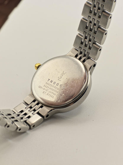 YSL Yves Saint Laurent Quartz Women’s Watch Black Dial Two-Tone Bracelet Ref. 7N0050 | - 89