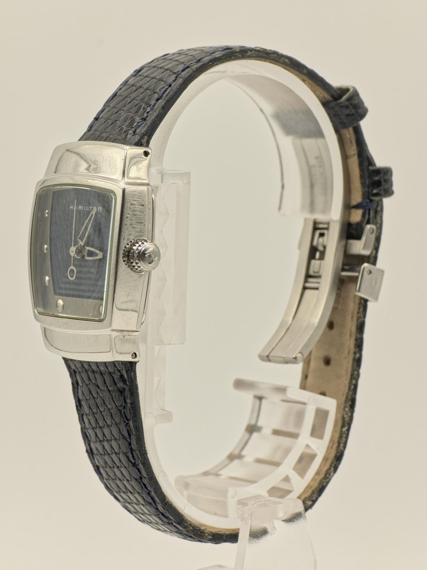 Hamilton Quartz Square Women Watch Black Dial Leather Strap Ref. 6329 | - 90