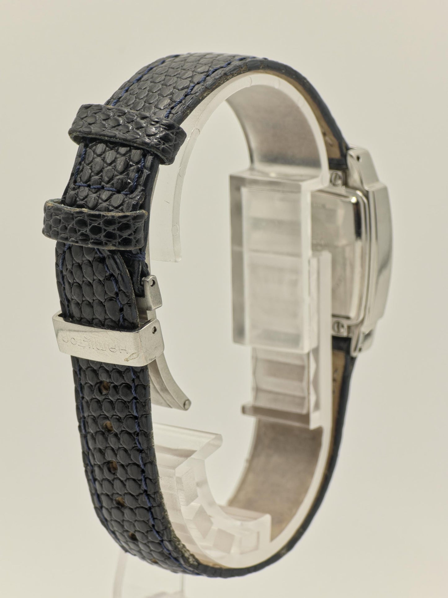 Hamilton Quartz Square Women Watch Black Dial Leather Strap Ref. 6329 | - 90