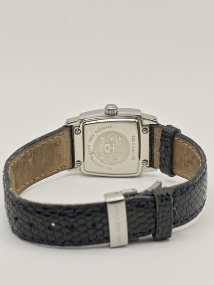 Hamilton Quartz Square Women Watch Black Dial Leather Strap Ref. 6329 | - 90