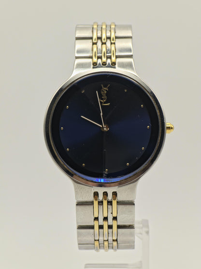 YSL Yves Saint Laurent Quartz Men’s Watch Blue Dial Two Tone Bracelet Ref. 960311 | - 91