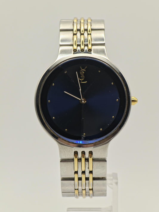 YSL Yves Saint Laurent Quartz Men’s Watch Blue Dial Two Tone Bracelet Ref. 960311 | - 91