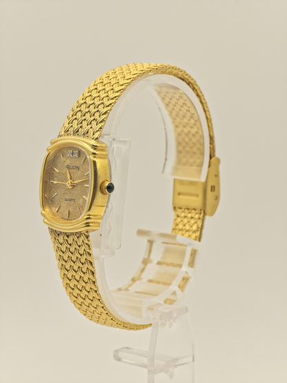 Vintage Elgin FK283 Quartz Gold Tone Unisex Watch Swiss Movement Classic Dial Japan - 1