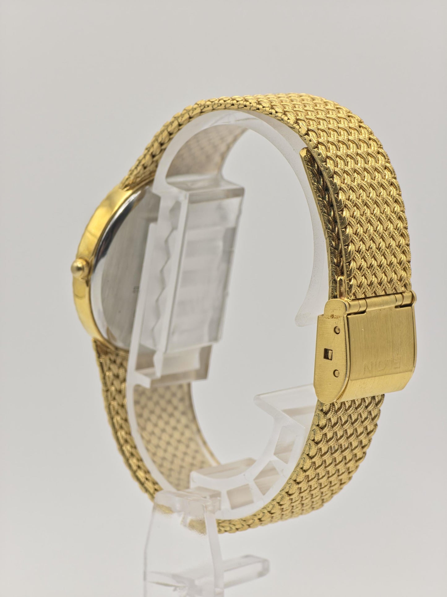 Vintage Elgin FK278 Quartz Gold Tone Unisex Watch Swiss Movement Textured Dial Japan - 2