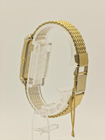 Vintage Yves Saint Laurent YSL Ladies Quartz Watch Gold Tone Rectangular Bracelet - 7