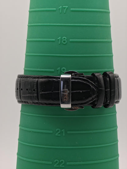 Bulova 96A135 Automatic Skeleton Watch Black Dial Roman Numerals Leather Strap Mens - 9